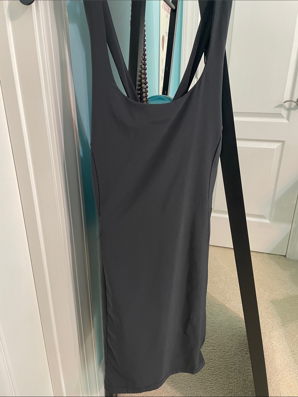 REI Black Scoop Neck Mini Dress